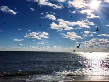 Scenic view of sea against sky at sunset