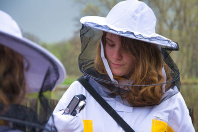 Close-up of beekeeper