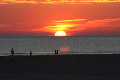 Scenic view of sea at sunset