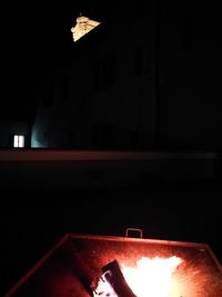 Close-up of illuminated lighting equipment