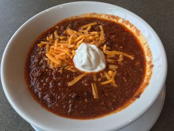 Close-up of soup in bowl