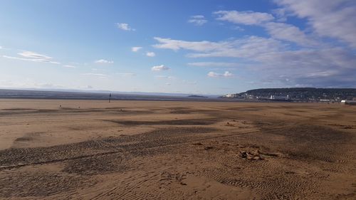 Scenic view of beach against sky