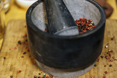 Pestle and mortar with mix peppercorn