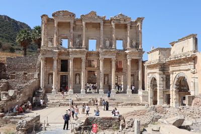The library of celsus and the gate of augustus in ephesus
