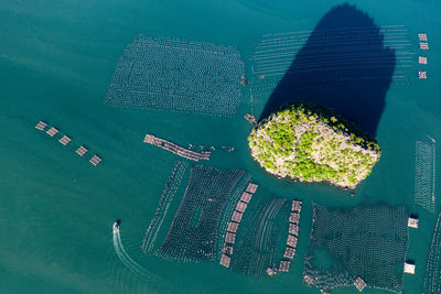 High angle view of blue sky