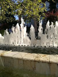 View of fountain in park