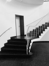 Low angle view of empty staircase in building