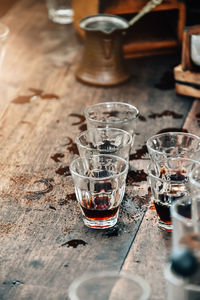 Close-up of wine glass on table