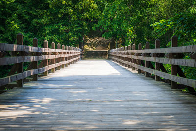 View of footbridge in park