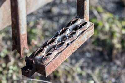 Close-up of rusty padlock
