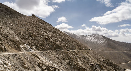 View of landscape against cloudy sky