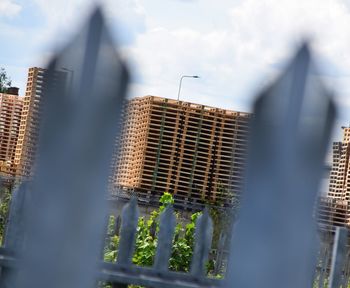 Low angle view of skyscrapers against sky