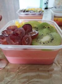 Close-up of fruits in bowl on table