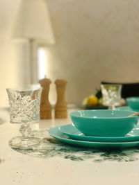 Close-up of drink in bowl on table