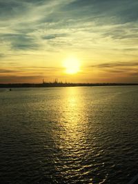 Scenic view of sea during sunset