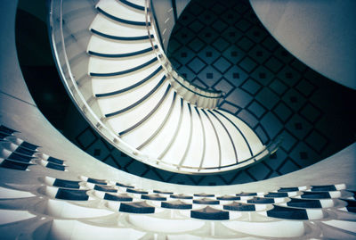 Directly below shot of spiral staircase