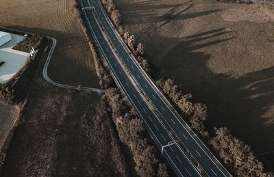 Aerial view of highway on landscape