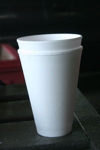 Close-up of coffee cup on table