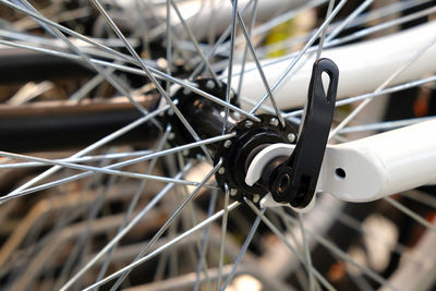 Detail shot of bicycle wheel