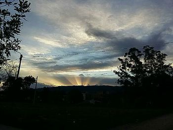 Electricity pylon at sunset