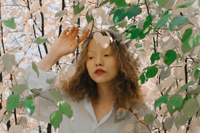 Portrait of a girl looking away outdoors