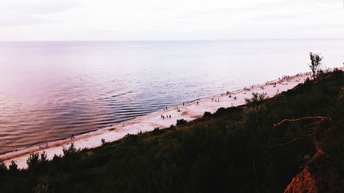 High angle view of beach against sky