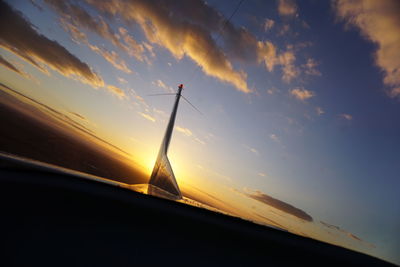 View of calm sea at sunset