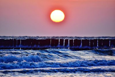 Sunrise over the baltic sea in gdynia