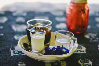 Close-up of tea cup on table