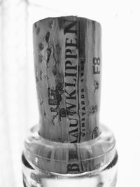 Close-up of glasses on table
