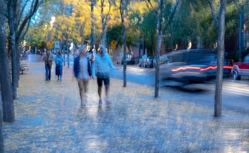 View of city street during rainy season