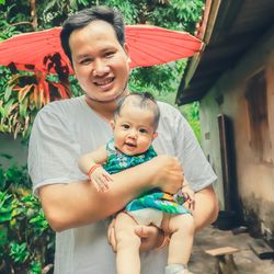 Portrait of happy mother and daughter