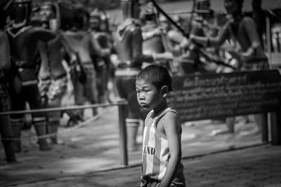 Boy looking at camera