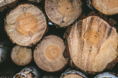 Full frame shot of logs