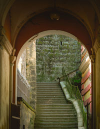 Low angle view of staircase in building