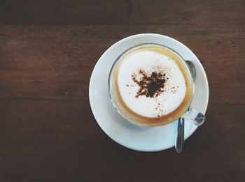 Directly above shot of coffee on table