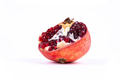 Close-up of strawberry against white background