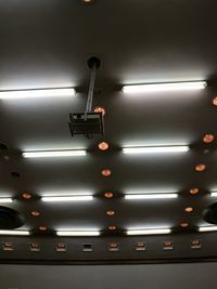 Low angle view of illuminated ceiling