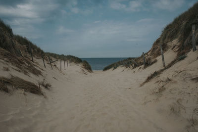 Scenic view of beach against sky