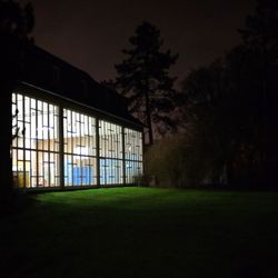 View of built structure at night