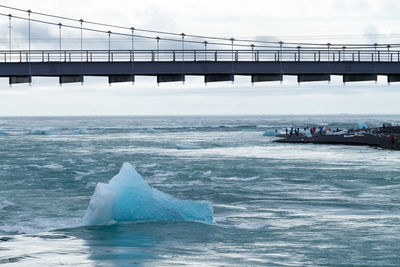 Bridge over sea against sky