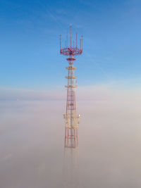 View of communications tower against sky