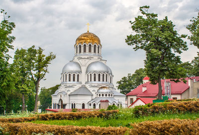 View of building against cloudy sky