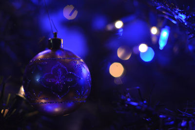 Close-up of illuminated christmas lights