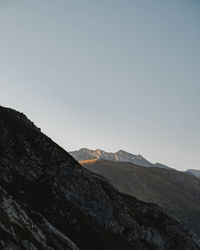 Scenic view of mountains against clear sky