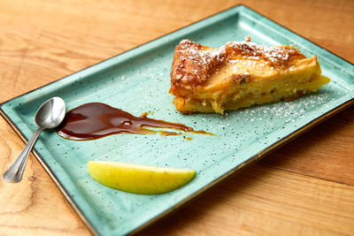 Close-up of food in plate on table