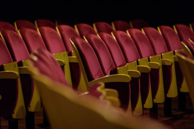 Empty chairs in stadium