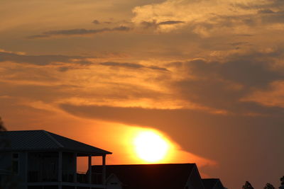 Silhouette buildings against sky during sunset