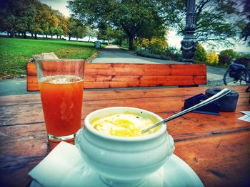 Close-up of drink on table