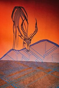 High angle view of graffiti on wall